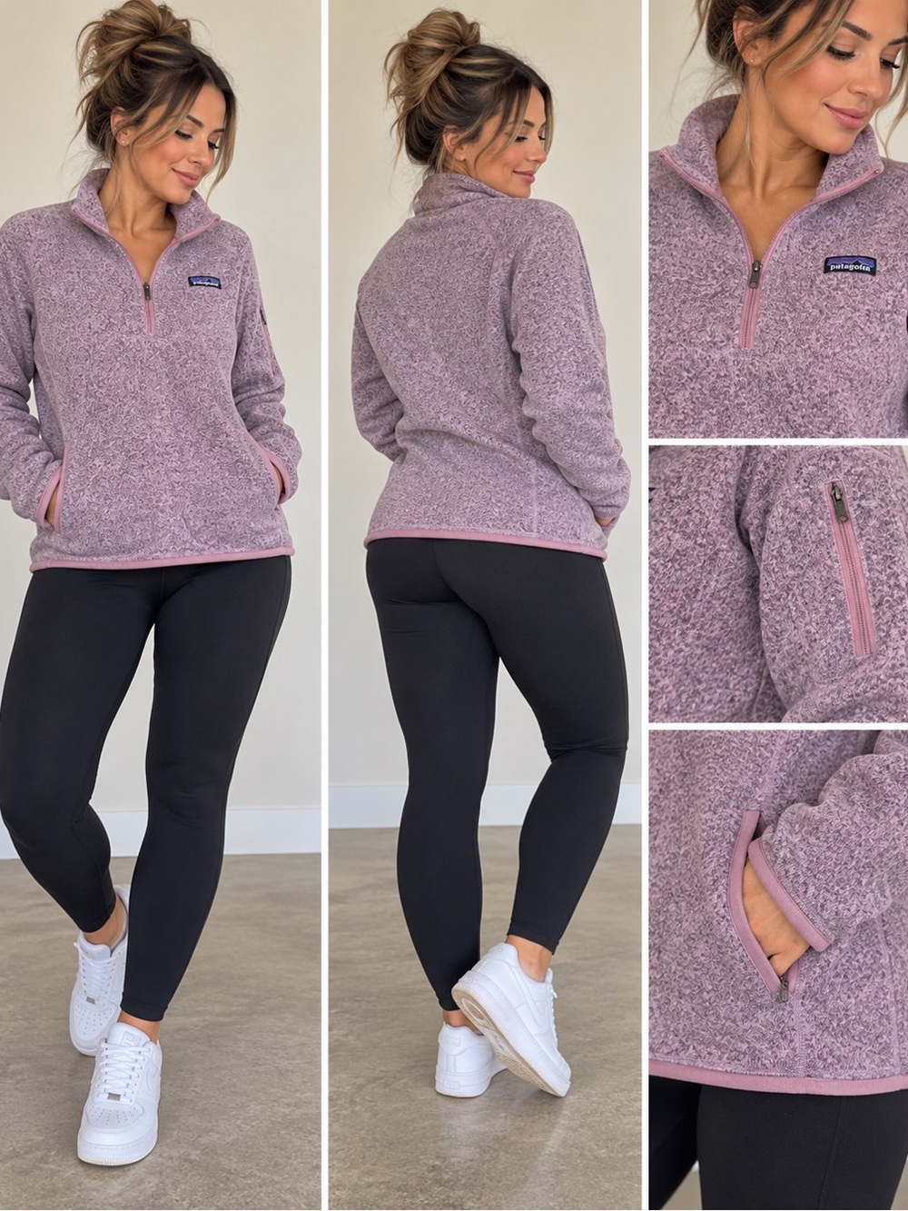 Patagonia Lilac Half-Zip Teddy Fleece Jacket